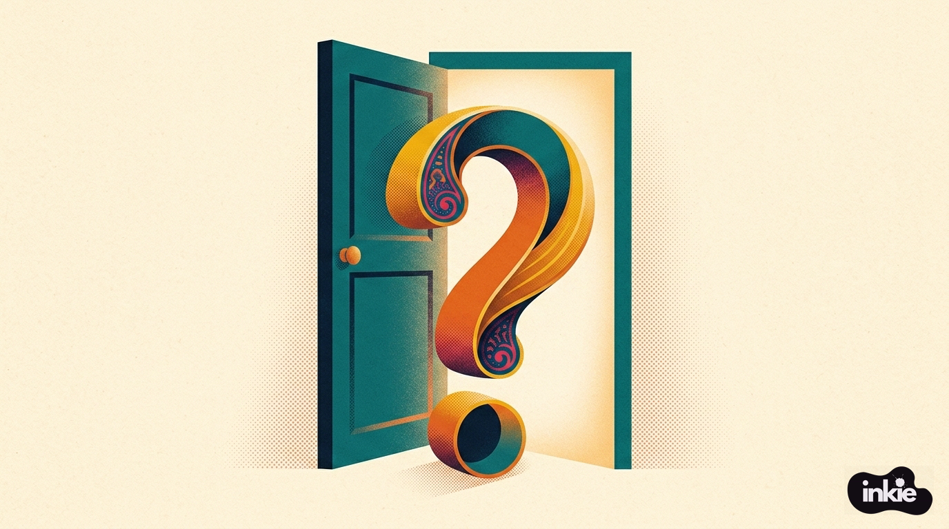 The blank page asks you to perform. A good question just asks you to talk.