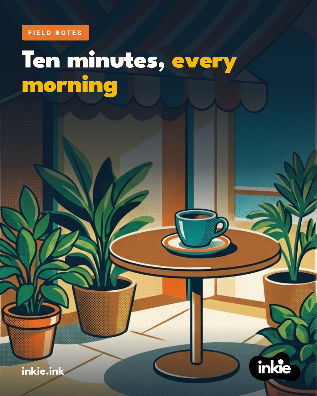 Ten minutes of AI a day, for the shop you're already running.

Not a marketing o
